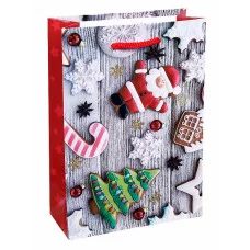 Пакет подарочный с глянцевой ламинацией 14x20x6,5 см (MS) Новогоднее печенье, 157 г ПКП-5648