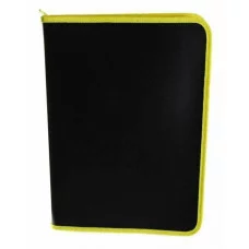 Папка 1 отделение, А4 325х230х25 мм, Пчелка, пластик, без дизайна, молния вокруг, "Черная/Желтая" ПМ-А4-11