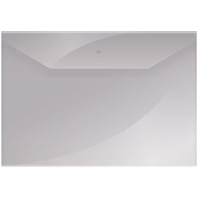 Пaпка-конверт на кнопке А4, 150мкм, прозрачная Спейс 162526