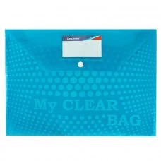 Папка-конверт на кнопке А4 160мкм синяя DV-0371FC-BL