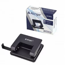 Дырокол Alingar 20л., пластиковый, с линейкой, черный AL11372