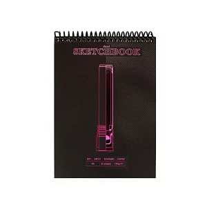 Скетчбук А5 Marker sliced Blackout (7БЦ, мат лам+выб лак+неон, 32 л, 120г, черный блок) С64-4245