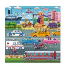 Пазл фигурный на подложке. 45 деталей. Транспорт. 30х30,5 см. ГЕОДОМ