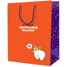 Пакет подарочный 1шт 11*14*6,5см ArtSpace "Нормальный подарок", ламинированный 340230