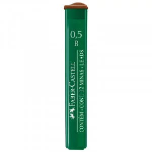 Грифели для механических карандашей Faber-Castell "Polymer", 12шт., 0,5мм, B 286025