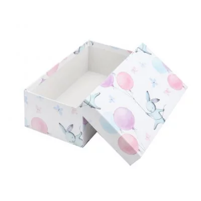 Коробка прямоугольная подарочная Зайка на воздушном шаре 15 х 9,5 х 6 см РазборПП-4526
