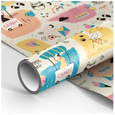 Упаковочная бумага 1шт глянц. 70*100см, MESHU "Summer Party", 90г/м2 325752