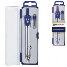 Готовальня BRAUBERG "Student Oxford", 2 предм: циркуль 140мм, грифель, пенал с подв., 210323