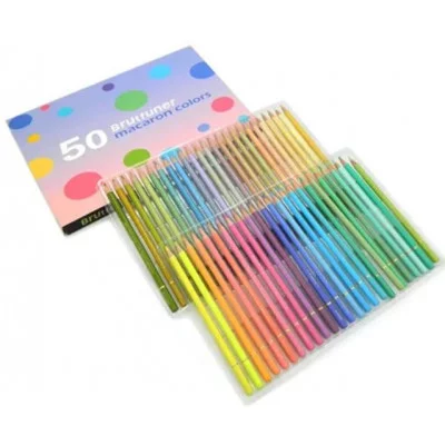 Карандаши 50 цв. Brutfuner XC-10 "Macaron" масляные деревянные, заточенные M-90850 322732