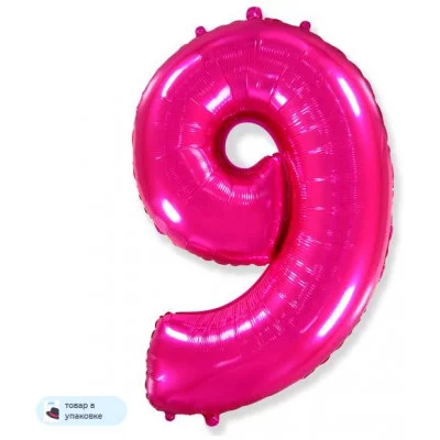 Шар (40\'\'/102 см) Цифра, 9, Фуше, 1 шт. в уп. B901769F