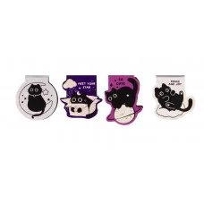 Закладки магнитные для книг, 4шт., MESHU "Meow Space", голографическая фольга 382179