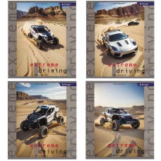 Тетрадь 36 л., А5, клетка, Alingar "Extreme driving", скрепка, второй блок,  мелованный картон (стандарт) AL10818