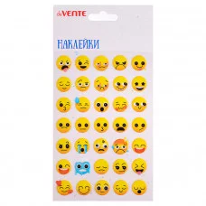 Наклейки мягкие "Emoji" размер карточки 10x15 см, puff, объемные, многоразовые, в пластиковом пакете с блистерным подвесом 8002490