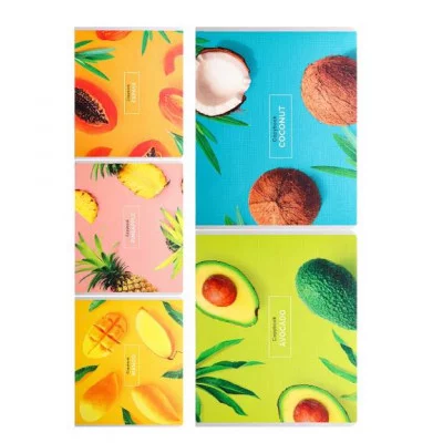 Тетрадь КЛЕТКА 48л. ФРУКТОВЫЙ РАЙ (48-4326)цв.мел обл,,4+4, лён,с оборот 48-4326