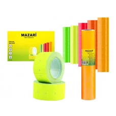 Лента этикет 21*12 прямоугольная ассорти 350шт/рул MAZARI М-1350 351608