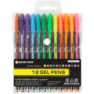 Набор ручек гел. 12цв. "Darvish" неон DV-12134-12