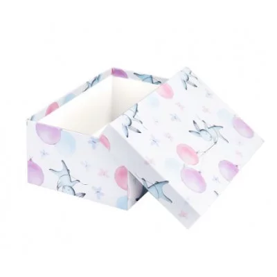 Коробка прямоугольная подарочная 1 шт Зайка на воздушном шаре 19 х 12 х 6,5 см РазборПП-4516