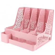 Лоток вертикальный 4 отделения розовый DV-14924-1