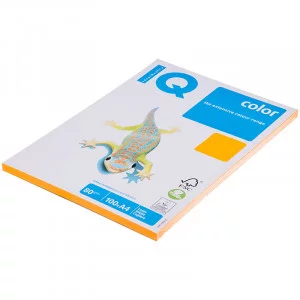 Бумага IQ Color neon А4, 80г/м2, 100л. оранжевый неон 088830