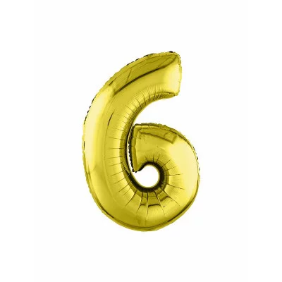 Шар Agura цифра 6 золото (40\'/102см, 1 шт) 753934