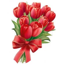 Украшение на скотче "Букет из тюльпанов" АО Праздник 5.0002396