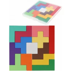 Деревянная игрушка. Головоломка-тетрис 11,5х11см. в прозрачном боксе (Арт. И-0426)