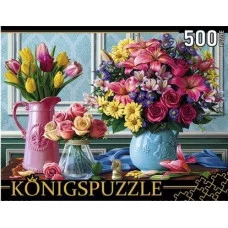 Пазлы 500 Konigspuzzle "Яркие букеты"