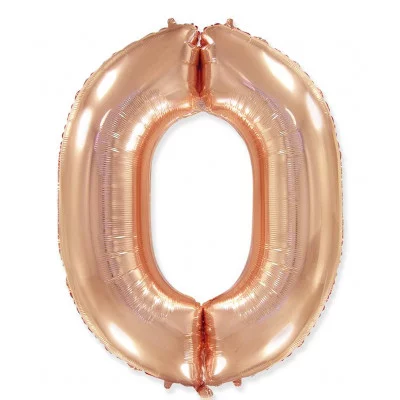 Шар (40\'\'/102 см) Цифра, 0, Розовое Золото, 1 шт. в уп. B901760RG