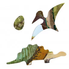 Пазл фигурный на подложке. 80 деталей. Динозавры. 30х30,5 см. ГЕОДОМ