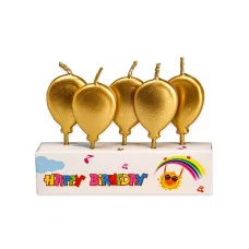 Свечи для торта на пиках. Золотые шарики, 5 шт. С-2543 466-5-306-72543-7