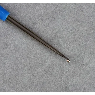 Крючок для вязания сталь пластик ручка, цена за 1шт., 13,5см d0,75мм синий АУ 1161175