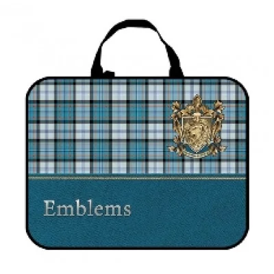 ПМД 4-20 Эмблема на бирюзовом - папка менеджера А4 молнии с широкой боковиной, ткань