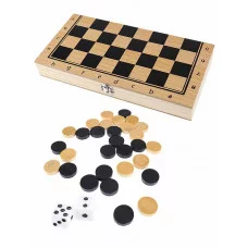 Шашки 34 см (доска дерево,фигуры дерево,без магнита, в плёнке) AN03237