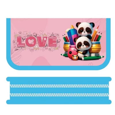 Пенал 2 отделения 190*105 ламин "Панда с карандашами" ПЧЕЛКА ПО-090 066744