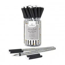 Ручка маслян. LOREX B&W.STRAPS серия Slim Soft 0,50 мм синий, кругл. прорезин. корп., игловид.наконе 189569