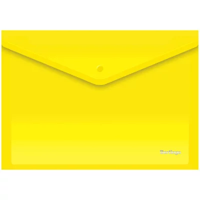 Папка-конверт на кнопке Berlingo, А4, 180мкм, желтая BERLINGO* 134795