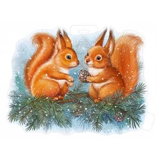 Плакат фигурный формат А4+ "Белки на ветке", Горчаков 460717860933092853