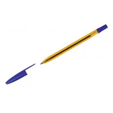 Ручка шариковая СТАММ "111" синяя, 1,0мм, тонированный оранжевый корпус 346465