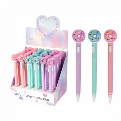 Ручка гелевая Alingar "Пончик", с подсветкой, 0,5 мм, синяя, игольчатый наконечник, цветной пластиковый корпус AL8797