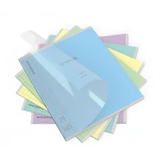 Тетрадь школьная ученическая с пластиковой обложкой на скобе ErichKrause Классика CoverPrо ассорти, А5+, 24 листа, клетка_MIX-PACK 56374