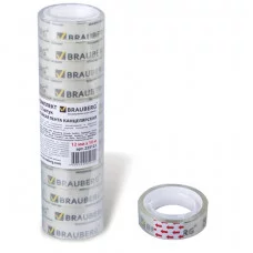 Клейкая лента 12 ммх10 м канцелярские BRAUBERG, цена за 1 шт, прозр., гарант. длина, Разбор223122