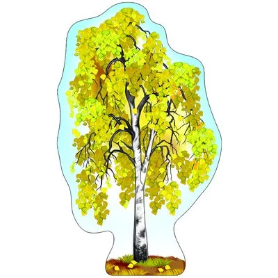 Ф-8734 Плакат вырубной А3. Береза осенняя (с уф-лаком в лаке) / (серия) Сфера