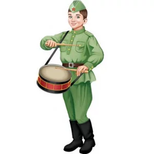 Плакат вырубной А3. Мальчик-барабанщик в военной форме. Двухсторонний.- группа Профессии 00-00018341 Ф-15571 4630112038231