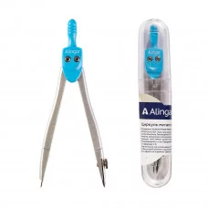 Циркуль Alingar металлический 115 мм грифель пластиковый футляр синий 1шт AL323/2