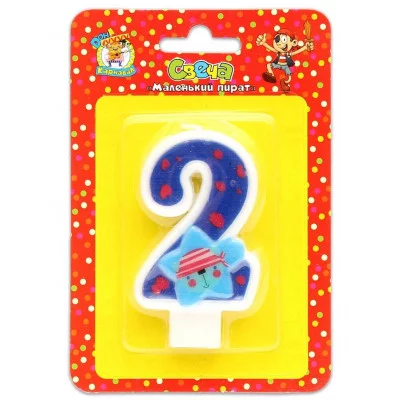 Свеча для торта "Маленький пират". Цифра "2" С-0441