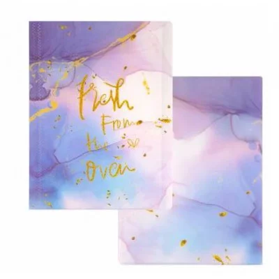 Папка с 20 вкладышами Alingar А4 310х235 мм пластик 400 мкм мраморный дизайн с надписью "Fresh" сиреневый 1шт AL12804/3