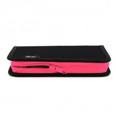 ПКТ 07-42 Чёрный-ярко-розовый-пенал п/э 1-отдел., большой 190*130, откид.планка