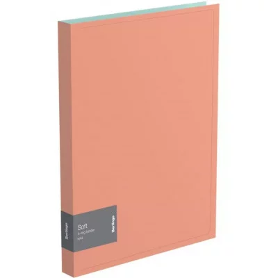 Папка на 4-х кольцах Berlingo "Soft", 25мм, 600мкм, коралловая 306315