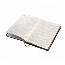 Записная книжка, А5, Yalong, 7БЦ, матовая ламинация, поролон, на резинке, клетка, цветной срез, 80 л