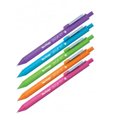 Ручка шариковая автоматическая Berlingo "Starlight RT" синяя, 0,7мм, корпус ассорти 322439